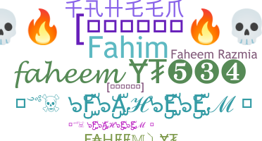 Takma ad - Faheem