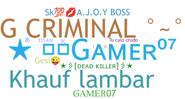 Takma ad - Gamer07